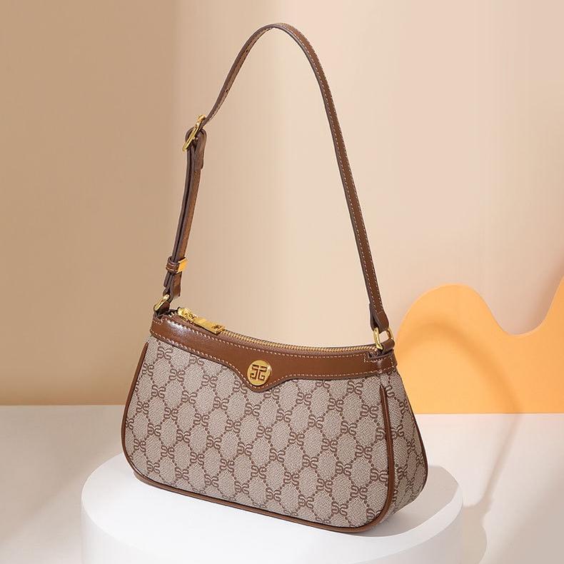 2025 Designer Shoulder High Quality Women's handbag Purse Leather Metal badge Letter print Crossbody Black Classic Underarm Bag Hobo bag