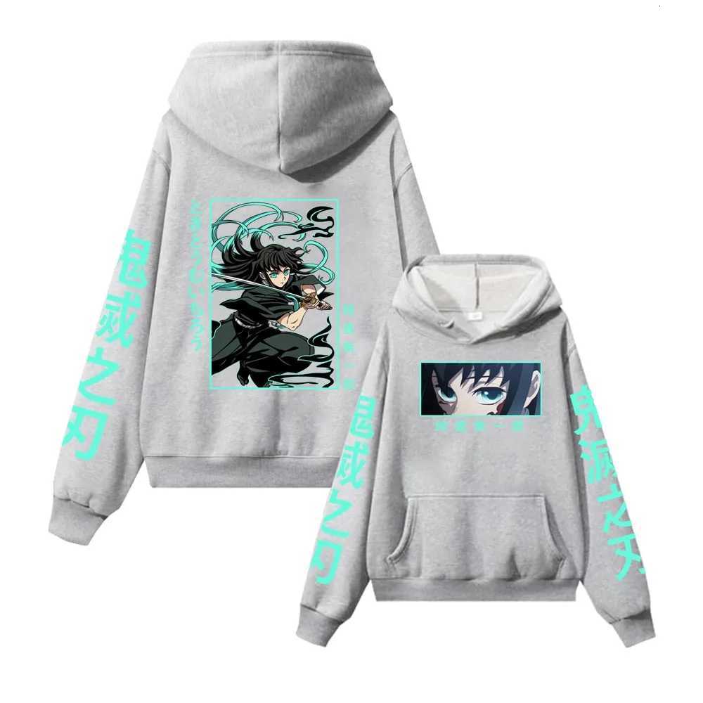 Ichiro Tokito Anime Hoodie For Men Women Demon Slayer Manga Pullover Casual Harajuku Streetwear Long Sleeve Loose Clothes XJ250717