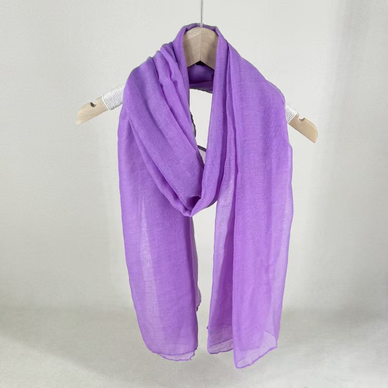 T1246 new solid color series scarf female ethnic style simple literary silk scarf summer neck scarf
