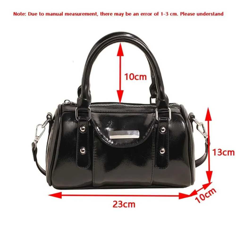 Burgundy Mini Top-handle Bags For Women Bright PU Leather Pure Color Shoulder Crossbody Bags 2025 Lat Luxury Designer Handbag Y250718