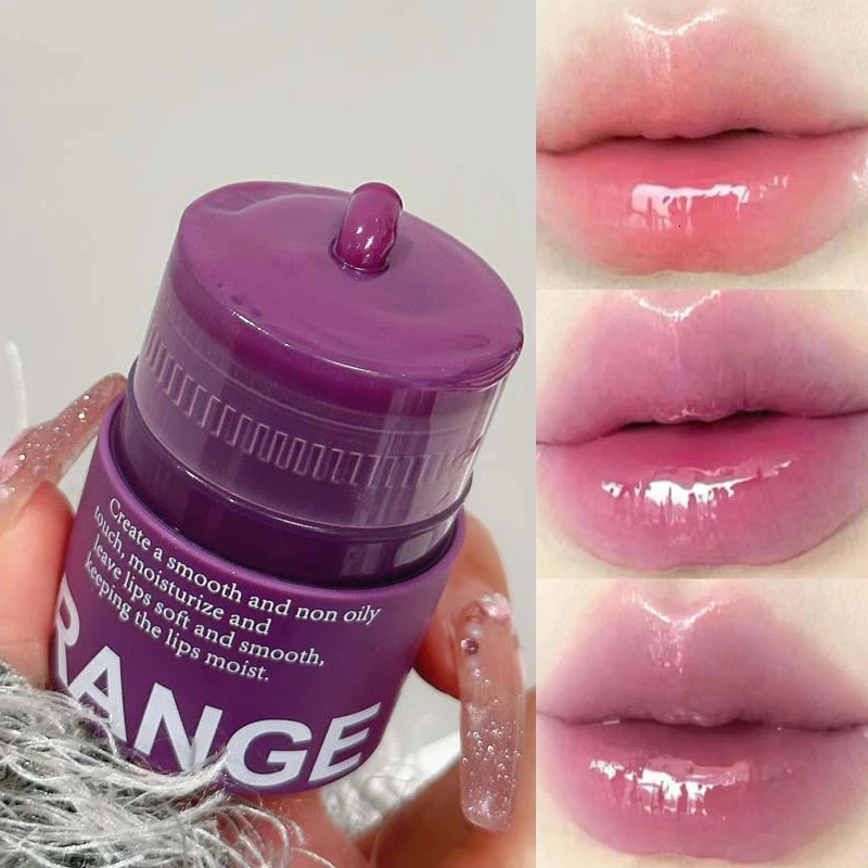 Rotating Crystal Purple Lip Balm Jelly Pink Solid Lip Gloss Moisturizing Watery Colored Lip Paste Long-lasting Tender Tinted 250717