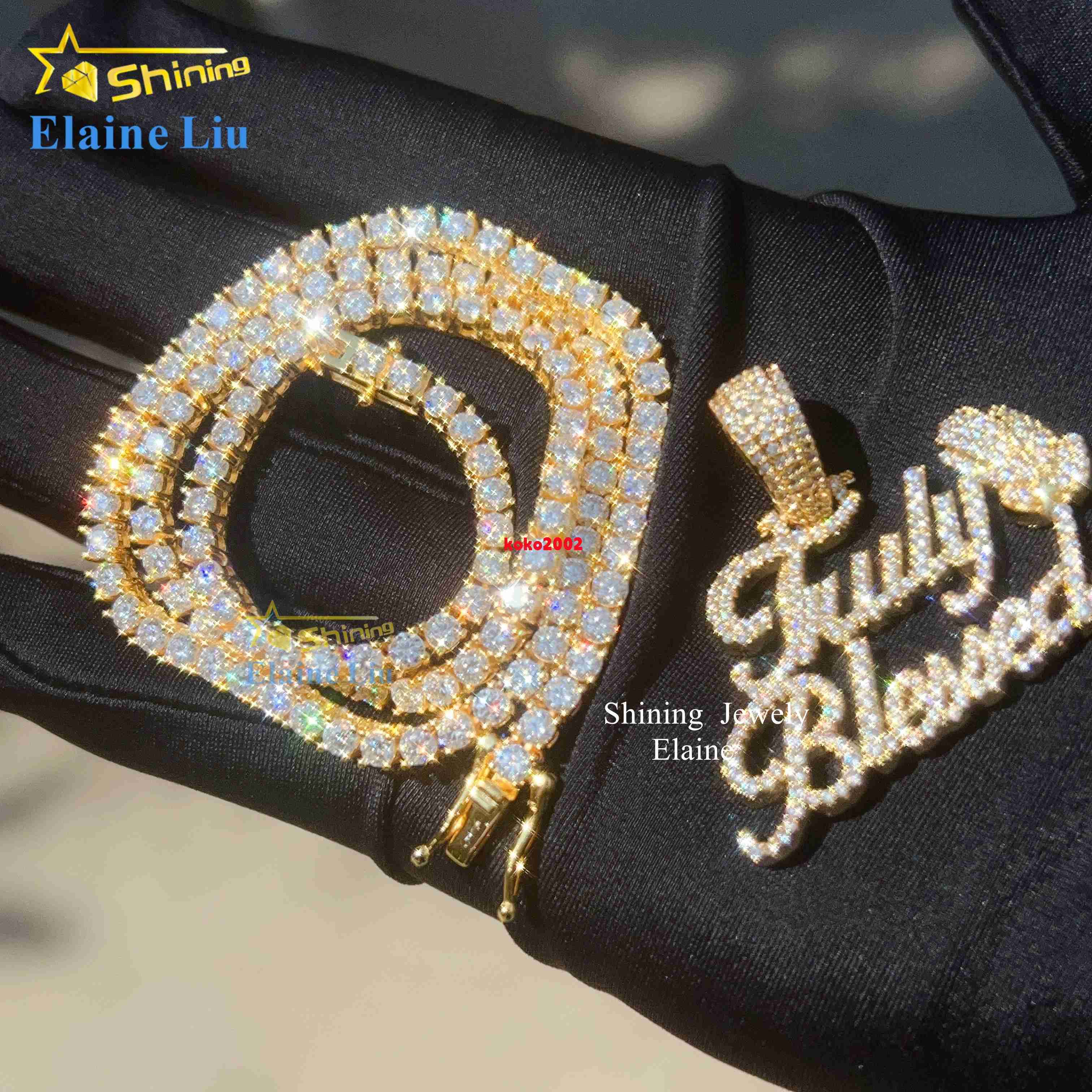 New Fashion Sterling Silver 925 Vvs Moissanite Custom Luxury Iced Out Hip Hop Diamond Pendant