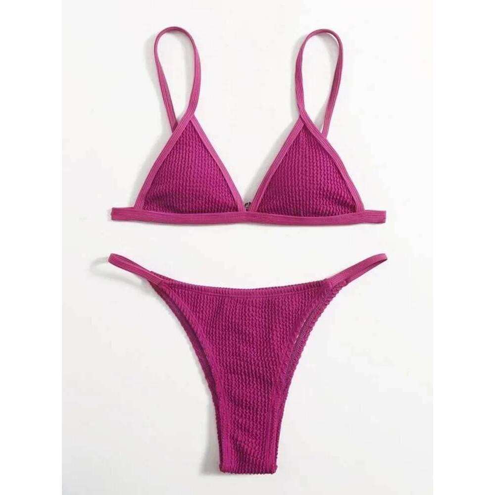 OIINAA Sexy Solid Bikini Set Women Swimsuit Two-Piece Simple Classic Fashion Female Swimwear Bathing Beach Vacation Beachwear