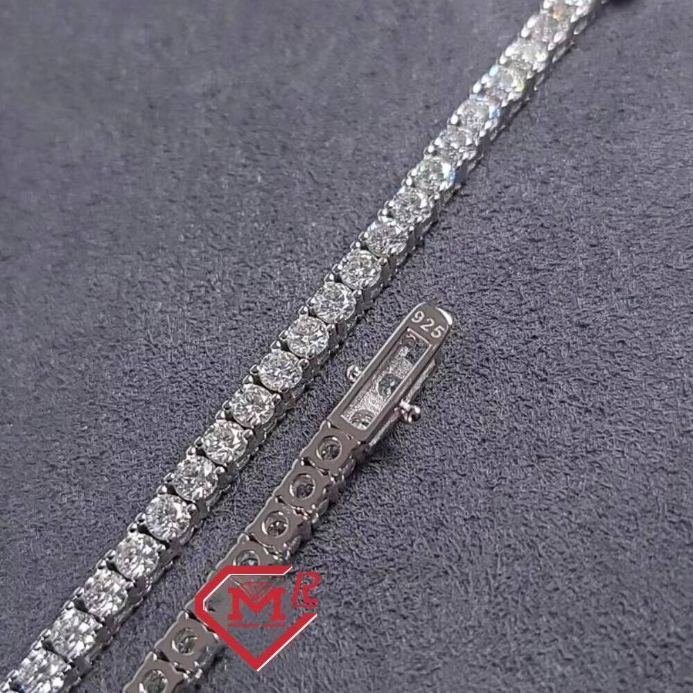 Hot Selling 3MM Tennis Necklace Iced Out VVS Diamond Chain Moissanite Tennis Chain Necklace
