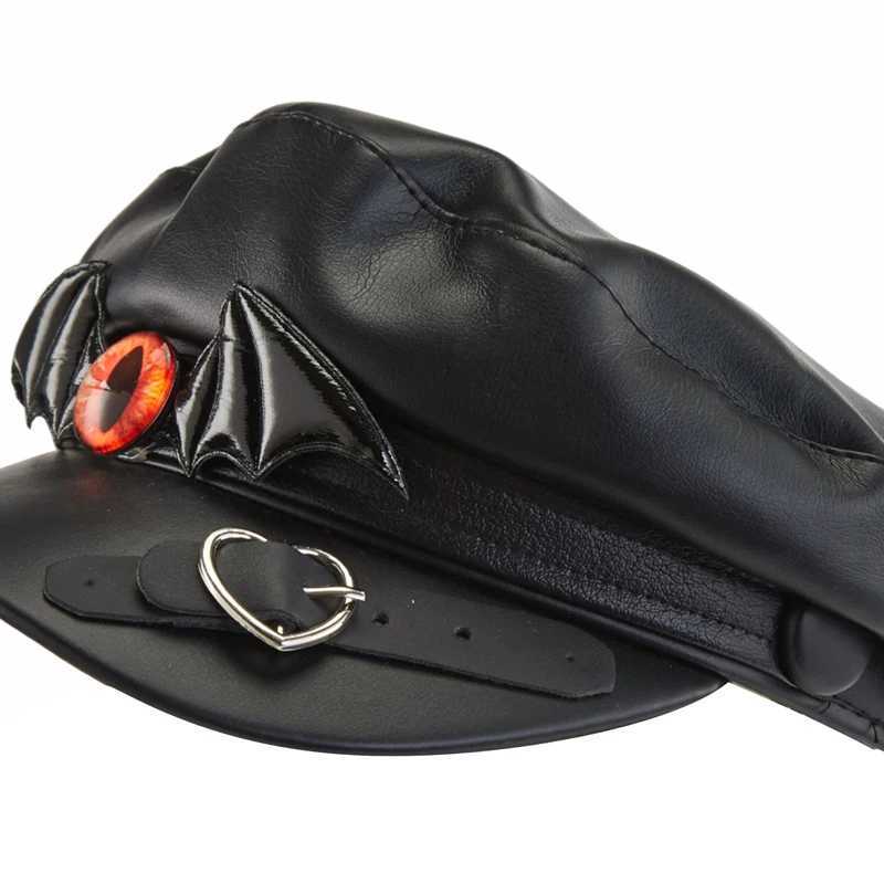 Steampunk Newsboy Hat Gothic Black Bat Wings Evil Eye Cap Halloween Cosplay Hat Decorations L250718