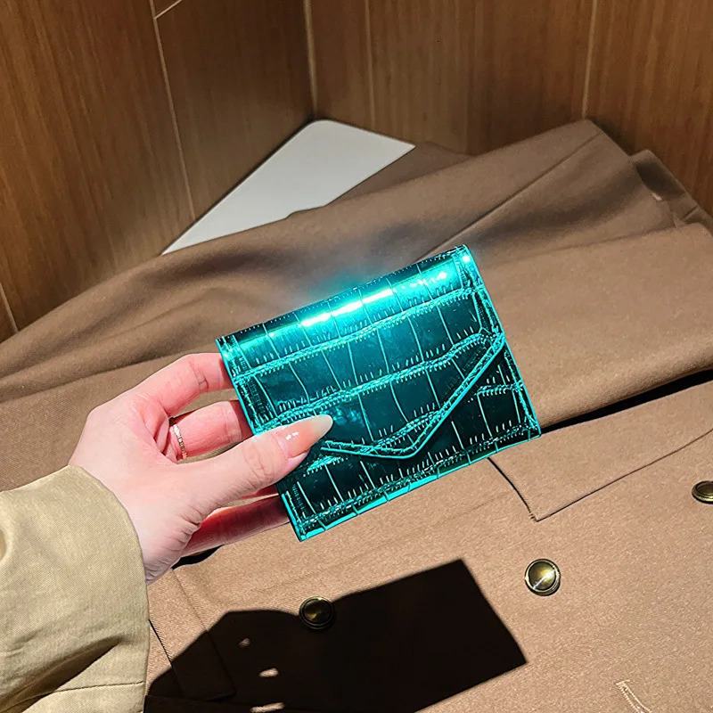 Fashion Small Wallet With Stone Pattern Pu Leather Coin Purse Ladies Laser Card Holder Mini Lady Short Wallet Change Money Purse 250712