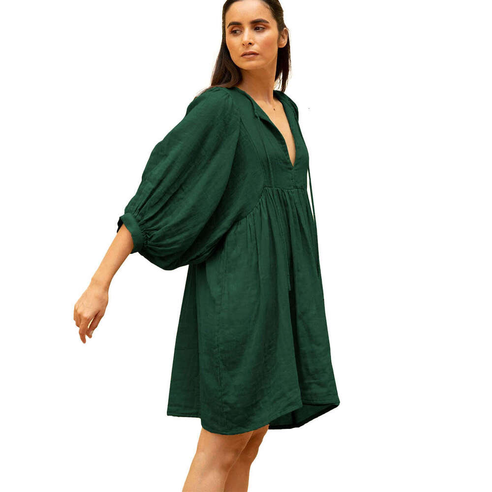 Fashion New Spring Summer Women's Plus Size Loose Lantern Sleeve Casual Sweet Fresh Girl Style Dress B5