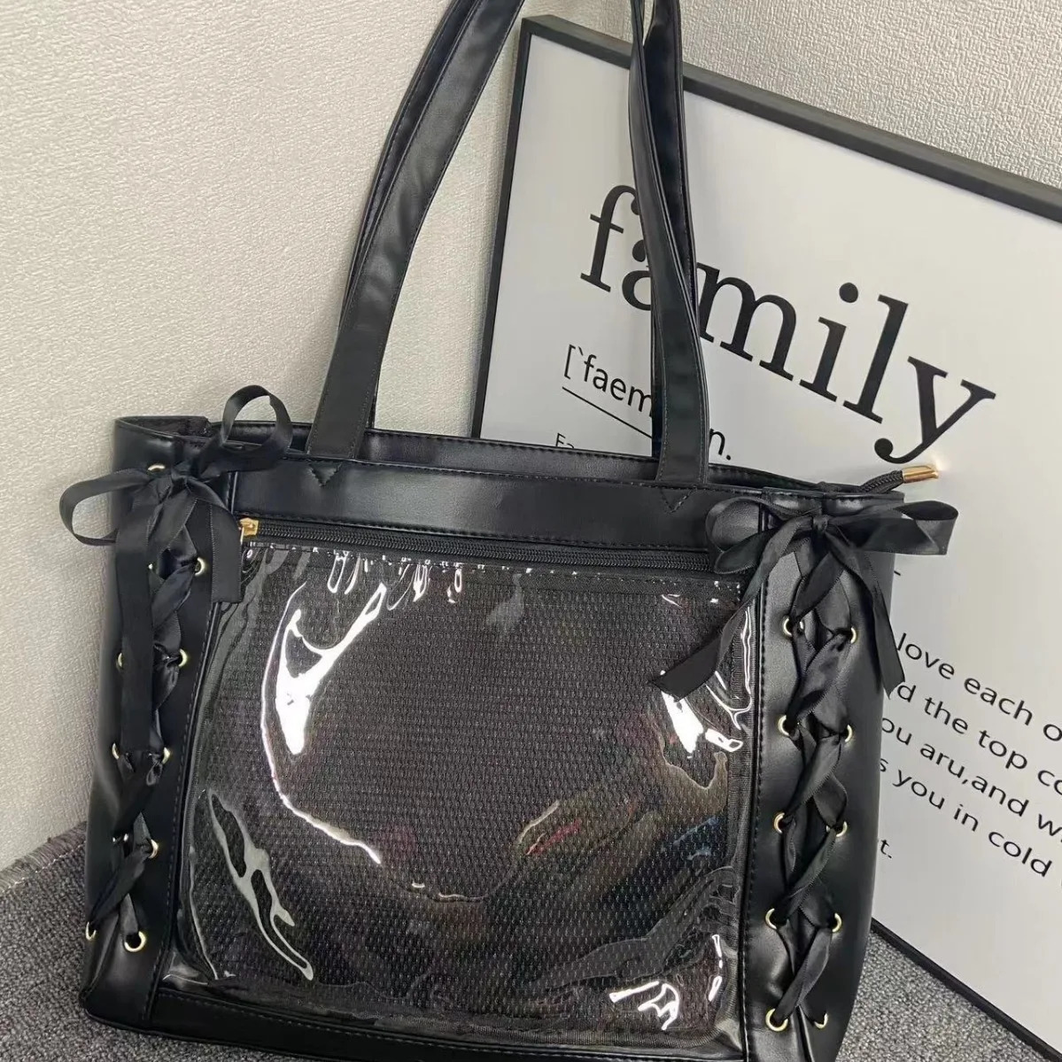 JK Girl Anime Big Appetite Transparent College Style Hand Bill of Lading Shoulder Bag Fashion Ulzzang Ita Bag Tote Bag 250714