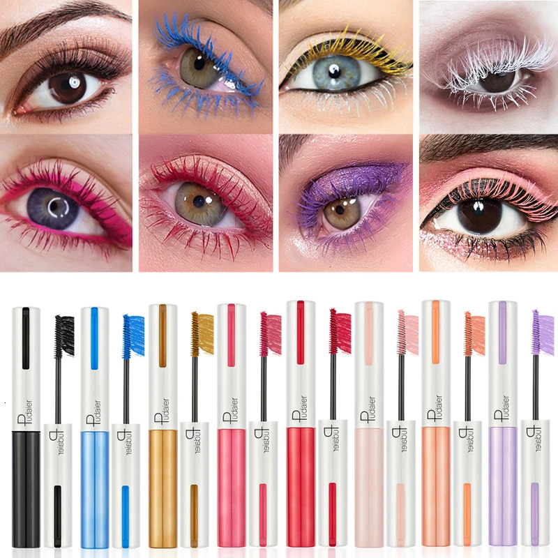 9 Colors Waterproof Volumizing Mascara Colorful Smudge-Proof Curling Long-Lasting White Black Blue Pink Mascara for Eye Cosmetic 250717