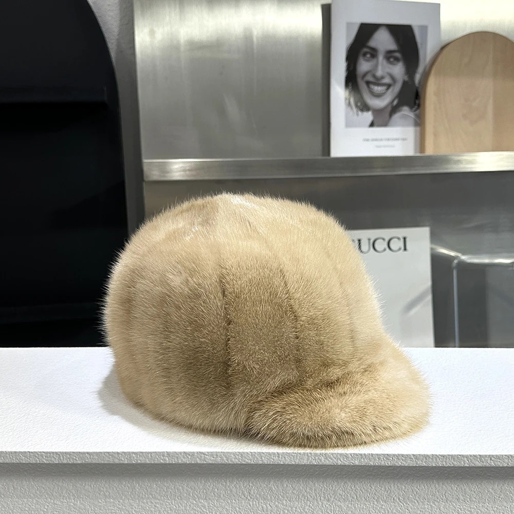 Real Mink Fur Hat Winter Women Keep Warm 100% Genuine Mink Fur Hats Natural Quality Female Fashion Mink Fur Cap Lady Outdoor Cap 250717