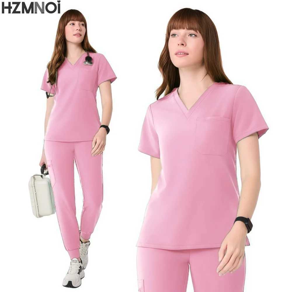Two-piece Scrubs Oversize Medic Care Uniform Scrub Anti Wrinkle Stretch Fabric Hospital Uniform Nursing Medical Scrub Set Z250718