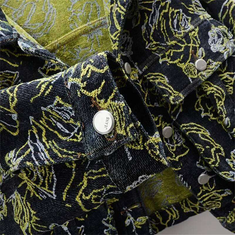 Spring Vintage Embroidery Jacquard Big Pocket Denim Women Cowboy Outwear Chaquetas Mujer Loose Short Jeans Jacket Female