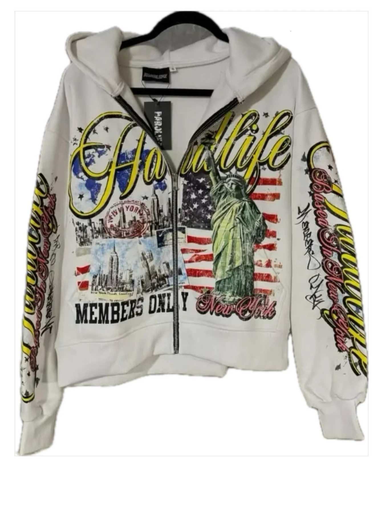 Retro Letter Printing Zipper Sweatshirt Jacket Casual Men and Women Fashion Personality Design Hoodie Y2K Hip-Hop Streetwear X250718