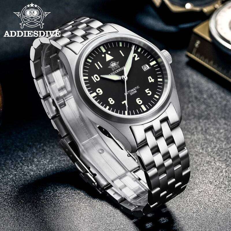 ADDIESDIVE Watches For Men Business Leisure Automatic Mechanical Men's Watch Fluorescent Waterproof NH35A 316L Stainless free shipping