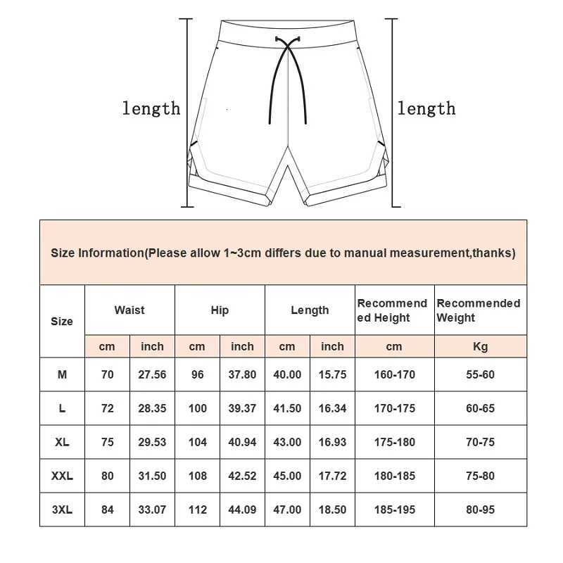 2 in 1 Double-deck Quick Dry Beach Bottoms Fitness Breathable Gym Training Jogging Shorts Men W250724