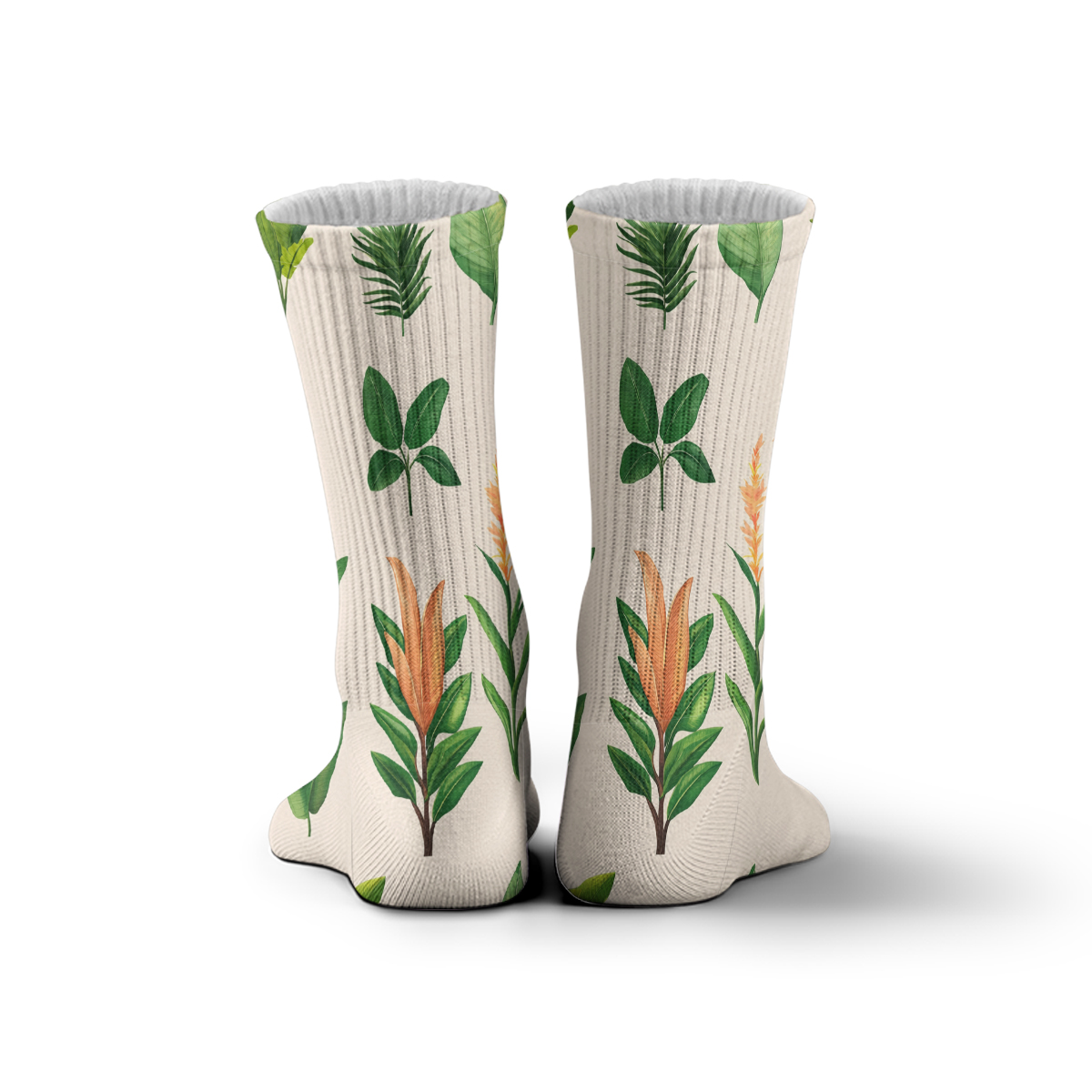Tropical Flora Unisex Tube Socks: Trendy Nature - Inspired Vibes