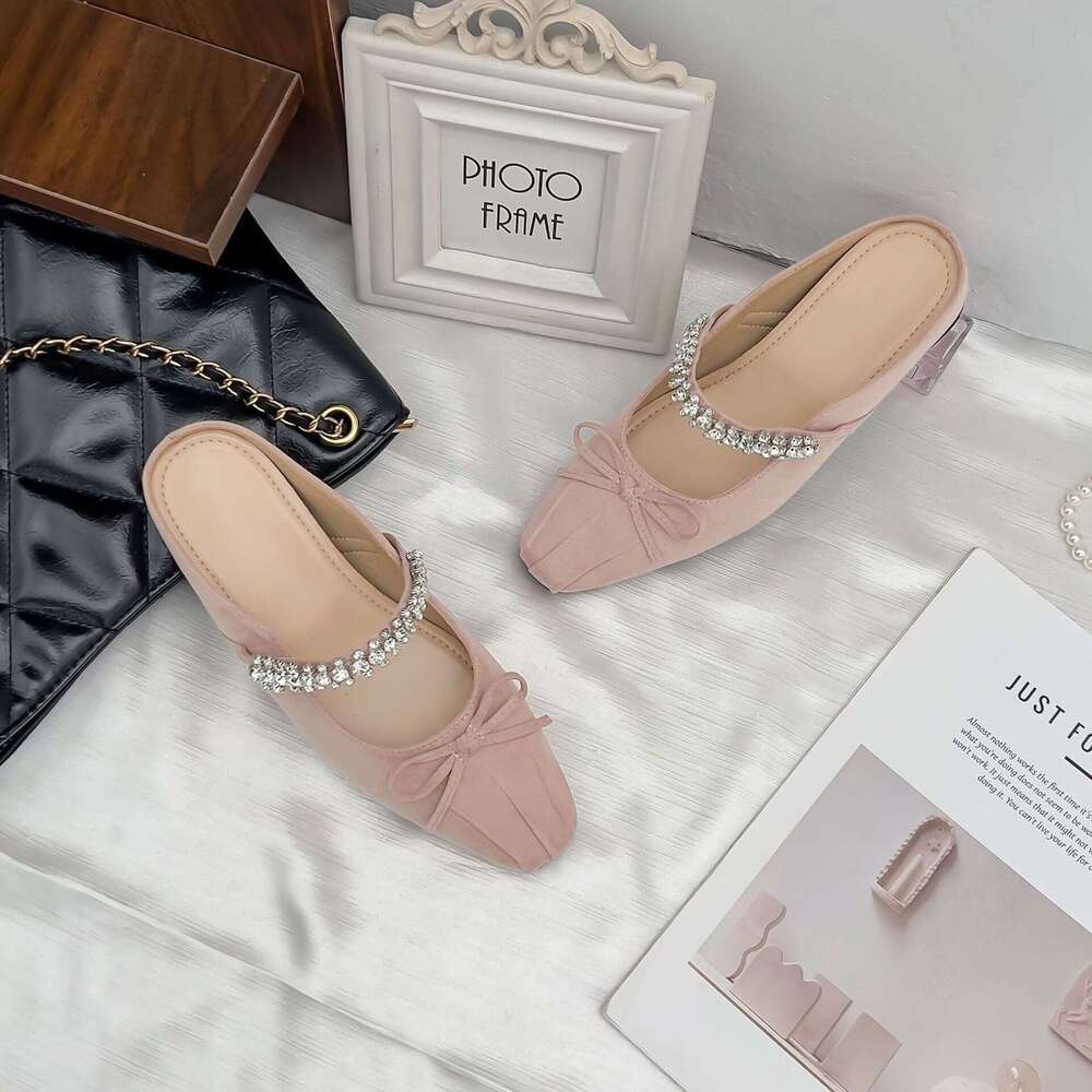 2025 Summer New French Style Petite Height-Increasing Ballet for Women with Bowknot Slip-On Flats