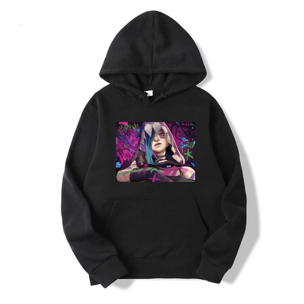 Gamer Hoodie Arcane Kaii Shirt Jinx Arcane Hooded Streetwear Sweatshirt Unisex Long Sve Pullover Gift for Friends XJ250717