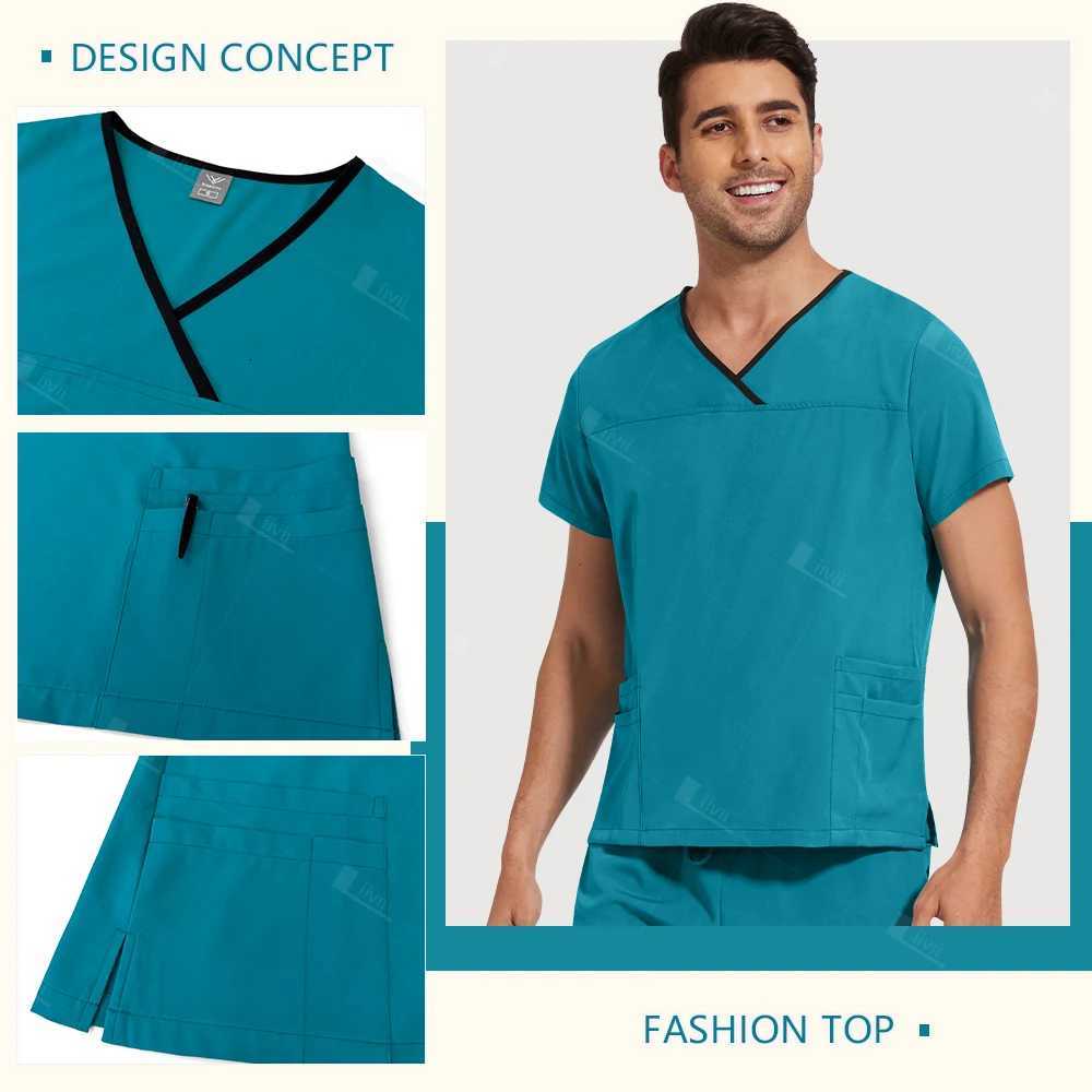 Surgical Uniforms Lab Workwear Clothes Nurse Scrubs Set Men Nurse Accessories Medical Uniform Surgical Dental Clinical Top Pants Z250718