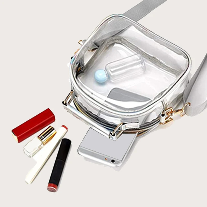 Clear Crossbody Bags Women Transparent Pvc Waterproof Tote Bags Jelly Messenger Shoulder Bag Girls ZipTravel Shopping Bags 250714