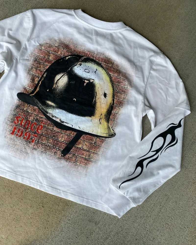 American Gothic Harajuku anime printed long sleeve hoodie mens clothing hoodie High street punk style oversized sweatshirt X250718