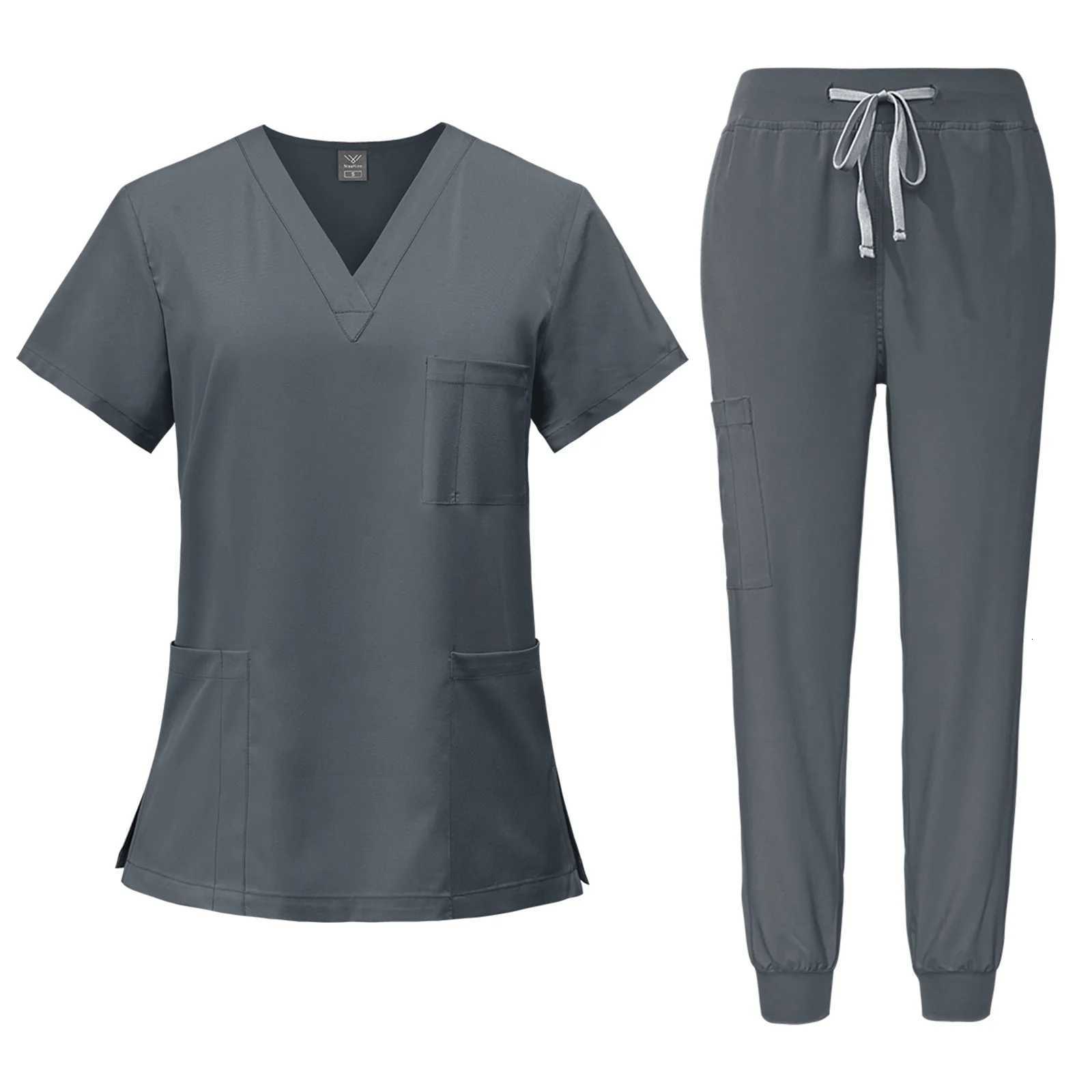 Wholesale Scrubs Uniforms Sets Medical Scrub Stretch Suit Healthcare Nursing Articles Unisex Surgical Uniforms Woman Men Uniform Z250718