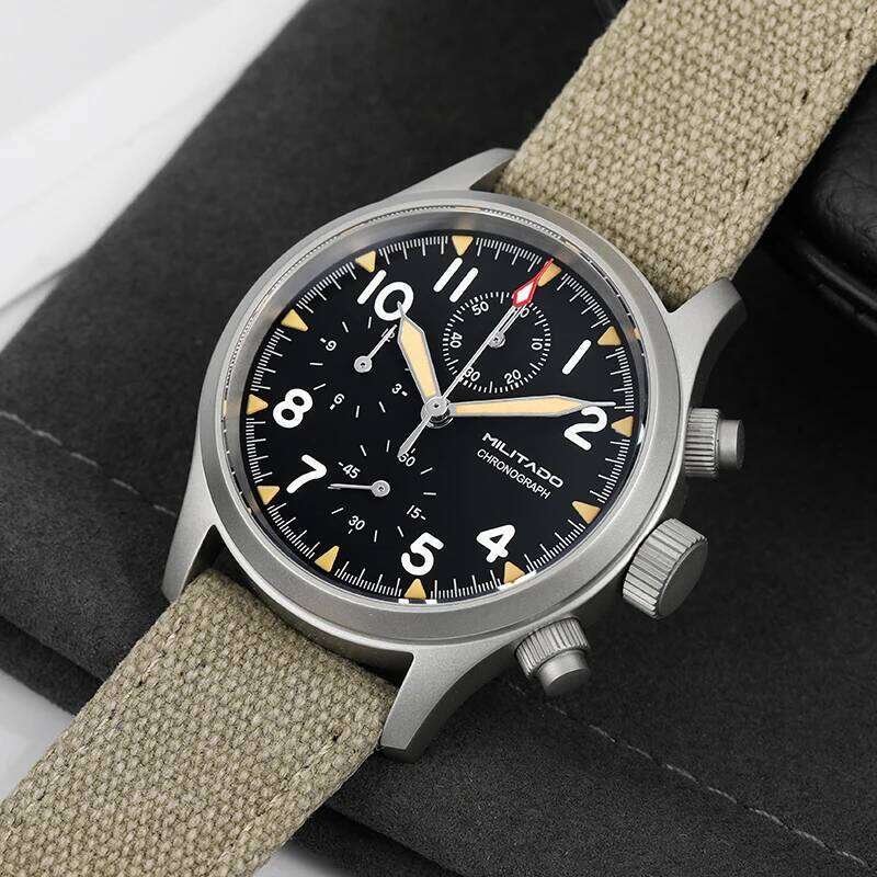 Militado VK61 VK67 Quartz Chronograph 39mm 316L Stainless Steel Case 3 Dial Waterproof 100M Multifunction Military Watch free shipping