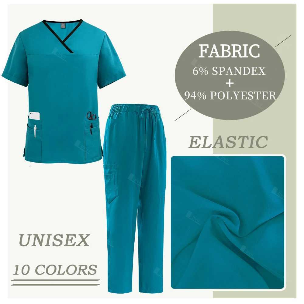 Surgical Uniforms Lab Workwear Clothes Nurse Scrubs Set Men Nurse Accessories Medical Uniform Surgical Dental Clinical Top Pants Z250718