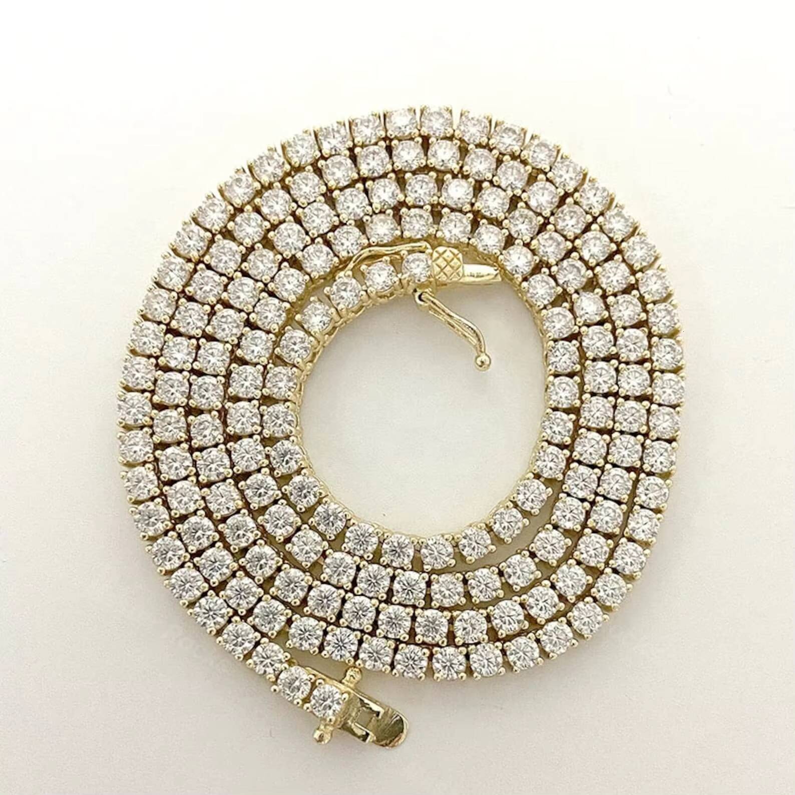 High Quality 925 Sterling Silver Tennis Chain Hip Hop Jewelry 5mm Vvs Tennis Chain Moissanite