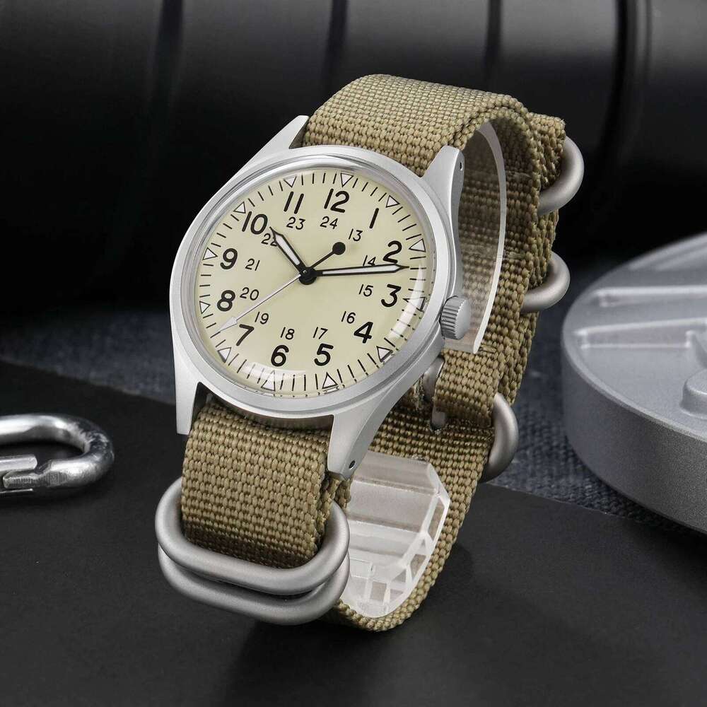Militado ML07 Vintage Quartz Watch VH31 Movement Wristwatches Bubble Crystal With High Clear AR Coating Luminous 36mm Watches free shipping