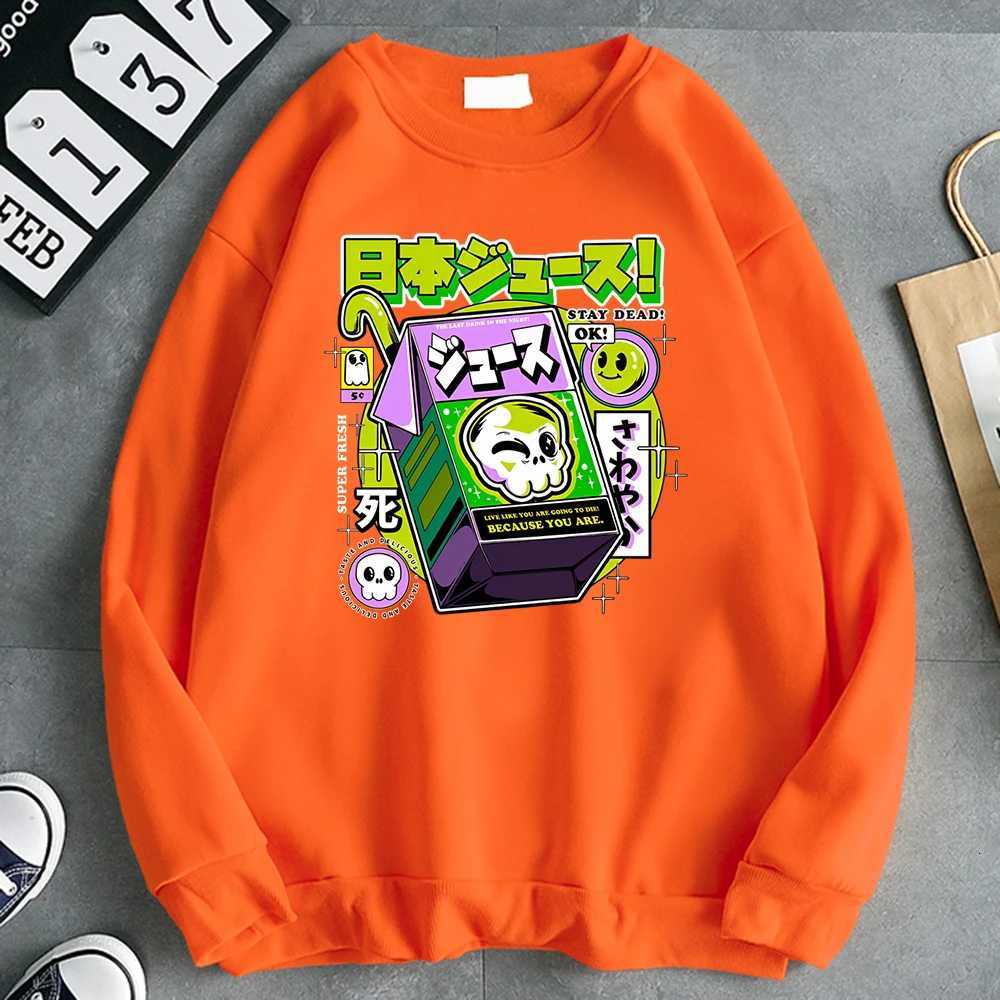 Autumn Simple Women Sweatshirts Skull Poison The Last Drink In The Night Print Hoodie Fce Soft Pullover Loose Warm Clothes XJ250717