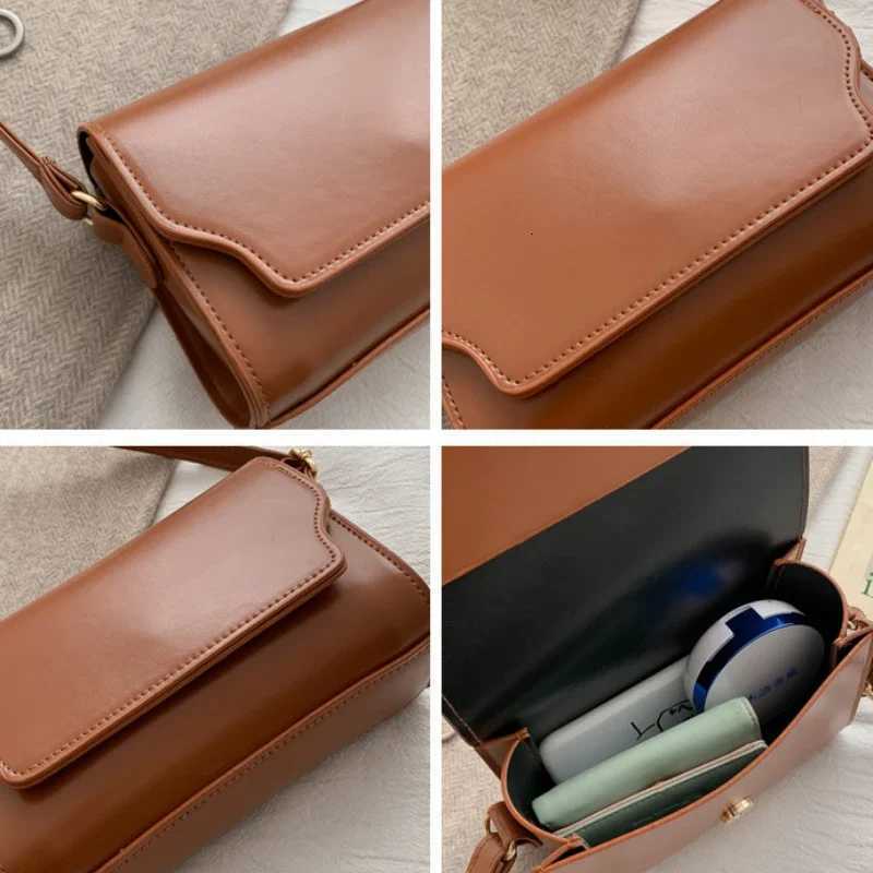 Vintage Mini Messenger Bags for Women PU Leather Shoulder Bags Ladies Simple Design Handbag Female Crossbody Small Square Purse Y250717