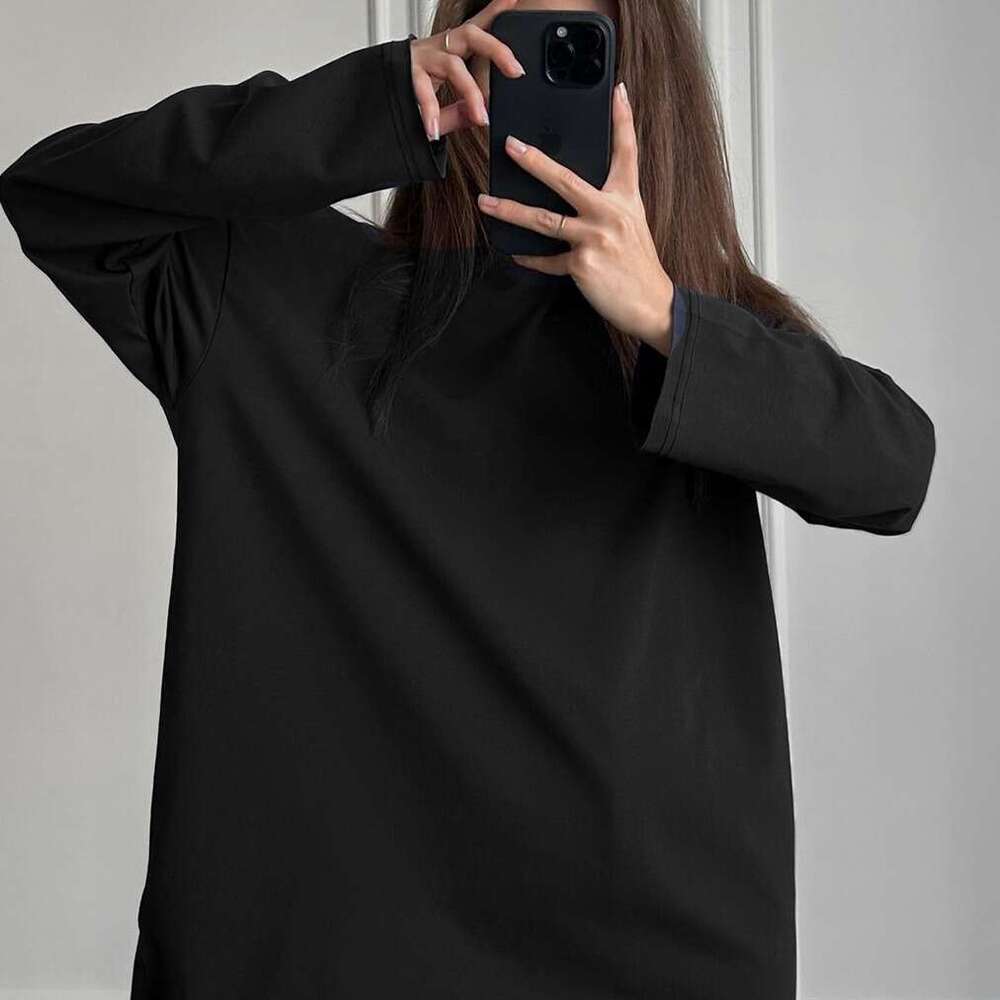 Spring And Autumn New Style Pure Cotton Long Sleeve T-Shirt For Women Handmade Frayed Loose Top 3316 B5