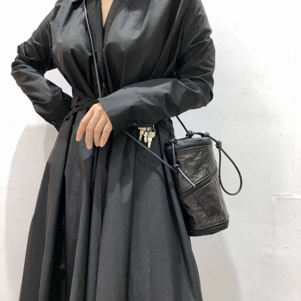 Handmade leather sheepskin shoulder messenger bag handbag women's style foldable