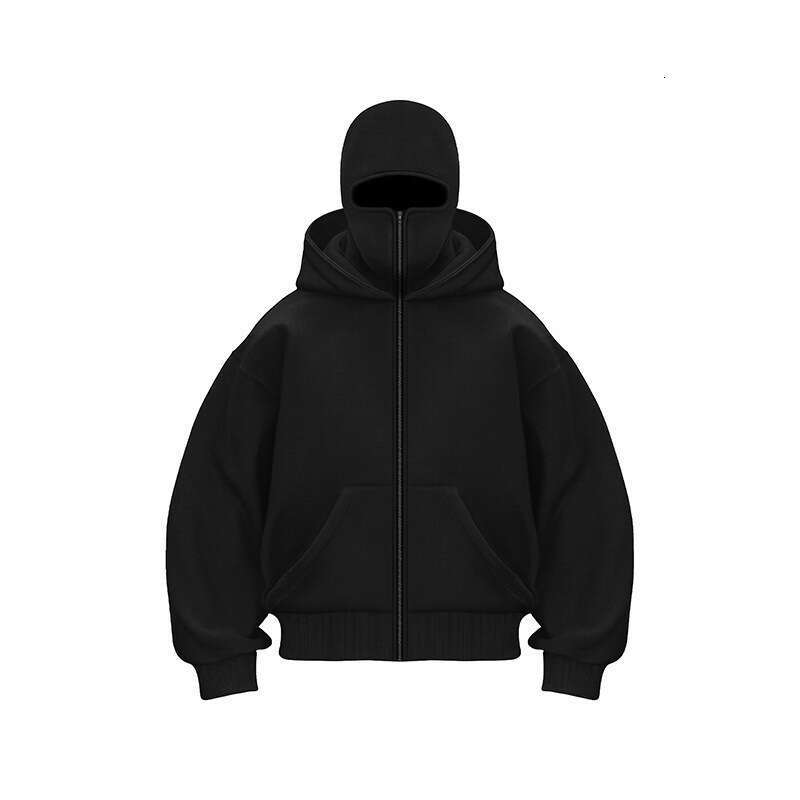 Double Hat Design Hooded Zipper Sweatshirt Jacket For Men And Women Spring Autumn Winter Couple Cardigan Top B5