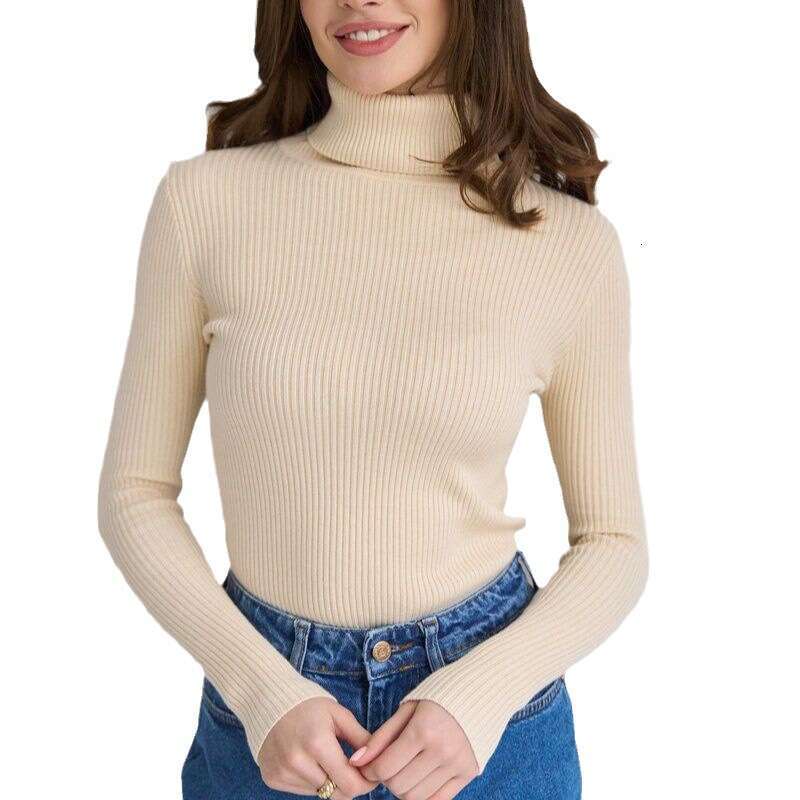 Knitted Base Shirt Autumn Knitwear Turtleneck Pullover Sweater For Women B5