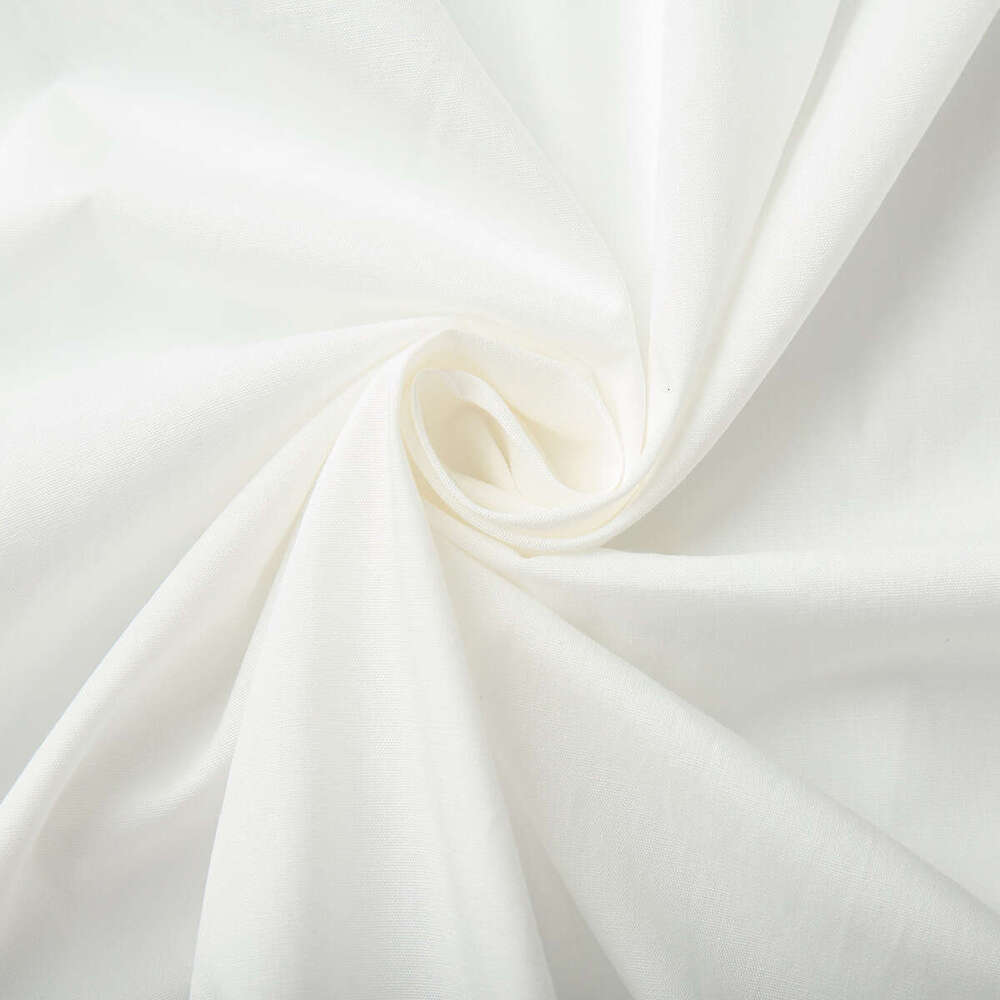 100% Cotton Round Neck Puff Sleeve Spring Summer New Solid Color Loose Casual Dress For Women B5