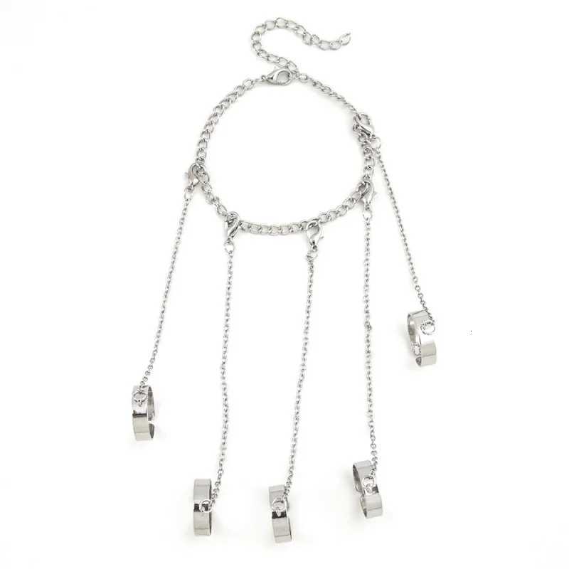 Geetric Silver Color Wrist Bracelet for Men Wen Punk Ring Chain Charm Set Fashion Couple Jewelry Gifts Womens Festival X250718