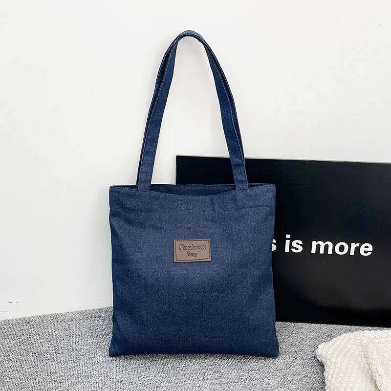 Large Capacity Denim Shoulder Bag Women, Casual Tote Bags For Travel/Commuting/Shopping, Ladies Canvas Handbags