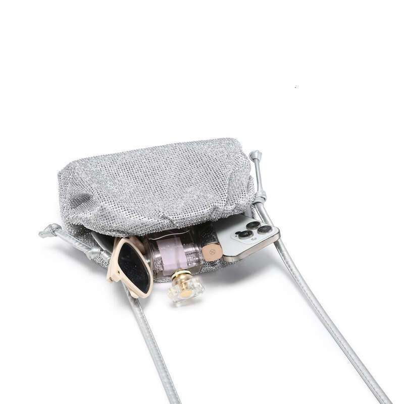 Leather Bag Bucket Bag Tote Bag Summer Women S Crystal Diamond BV Cloud Crossbody Handheld Lightweight Elegant Evening Bag