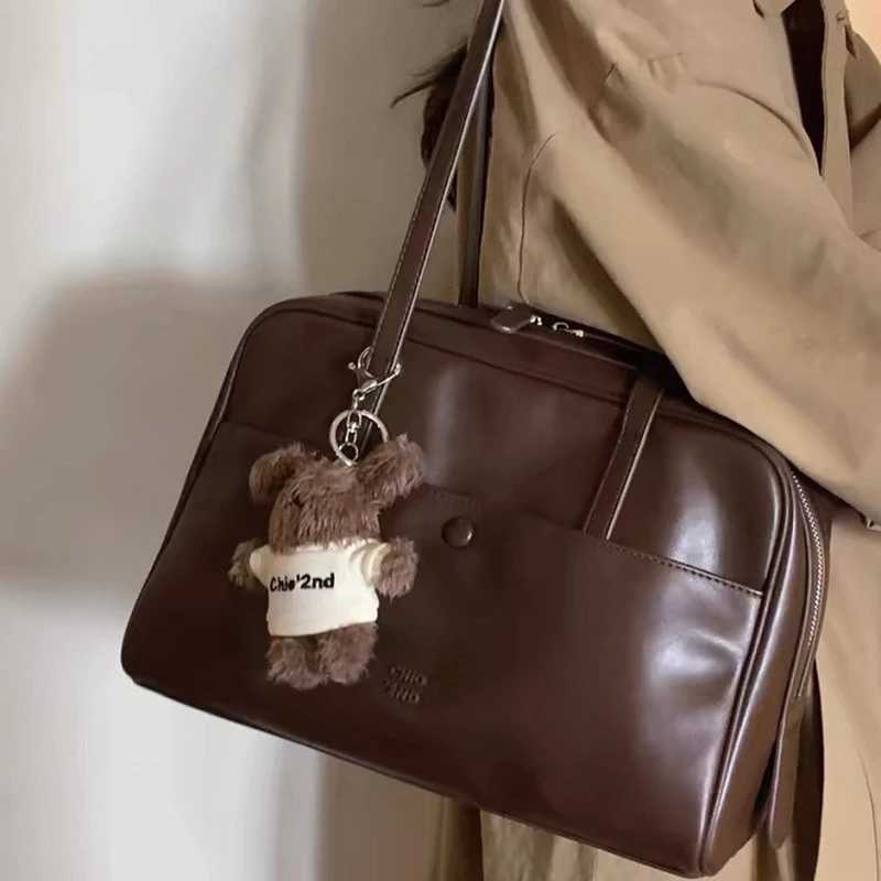 Trend Bost Bag Wens Shoulder Bag Large Capacity PU Leather Bag Lady Tote Underarm Bag Daily Collar Outdoor Bag Y250718