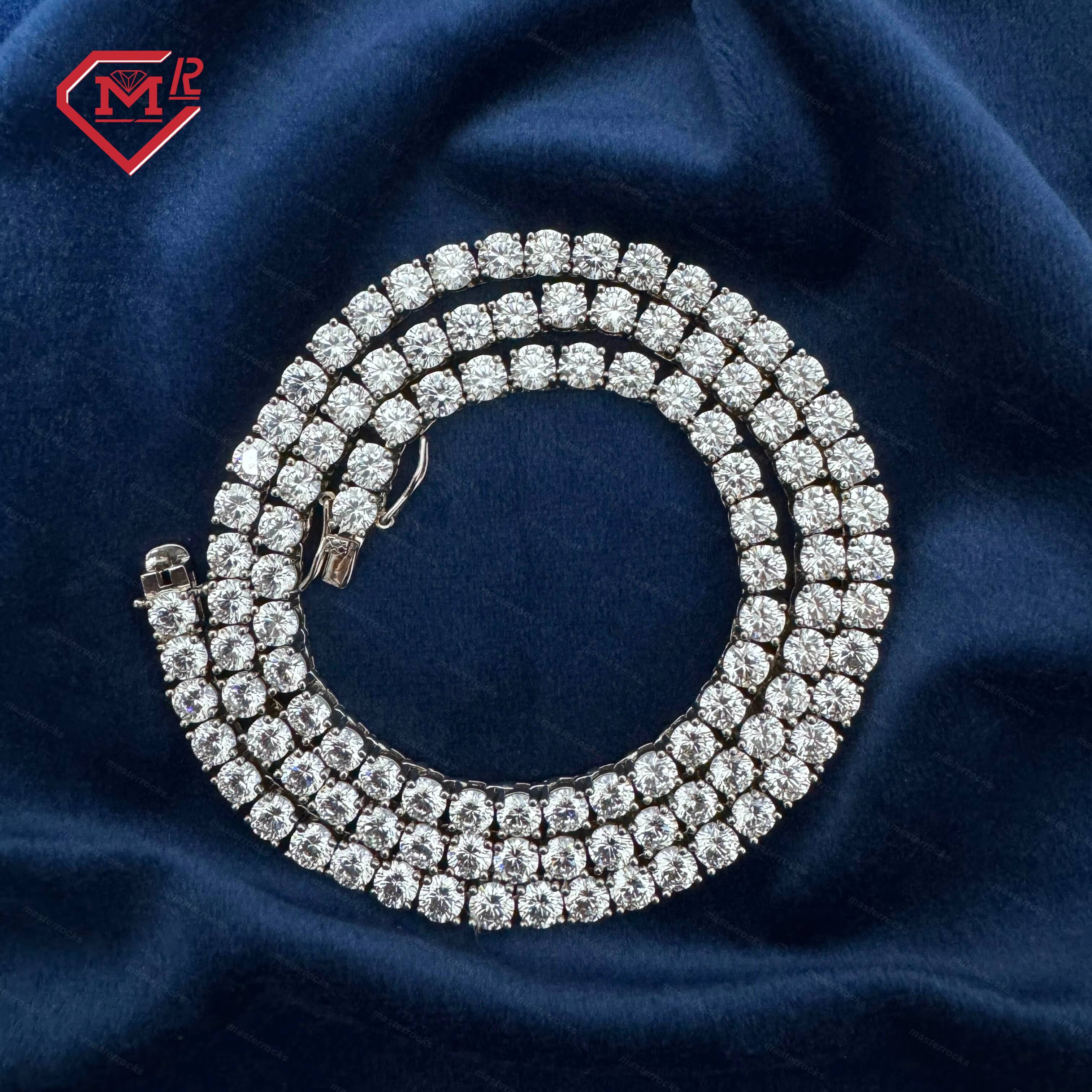 RTS 5mm 20in Diamond Tennis Chain Men Women 925 Silver Pass Diamond Tester Round Vvs Moissanite Tennis Chain