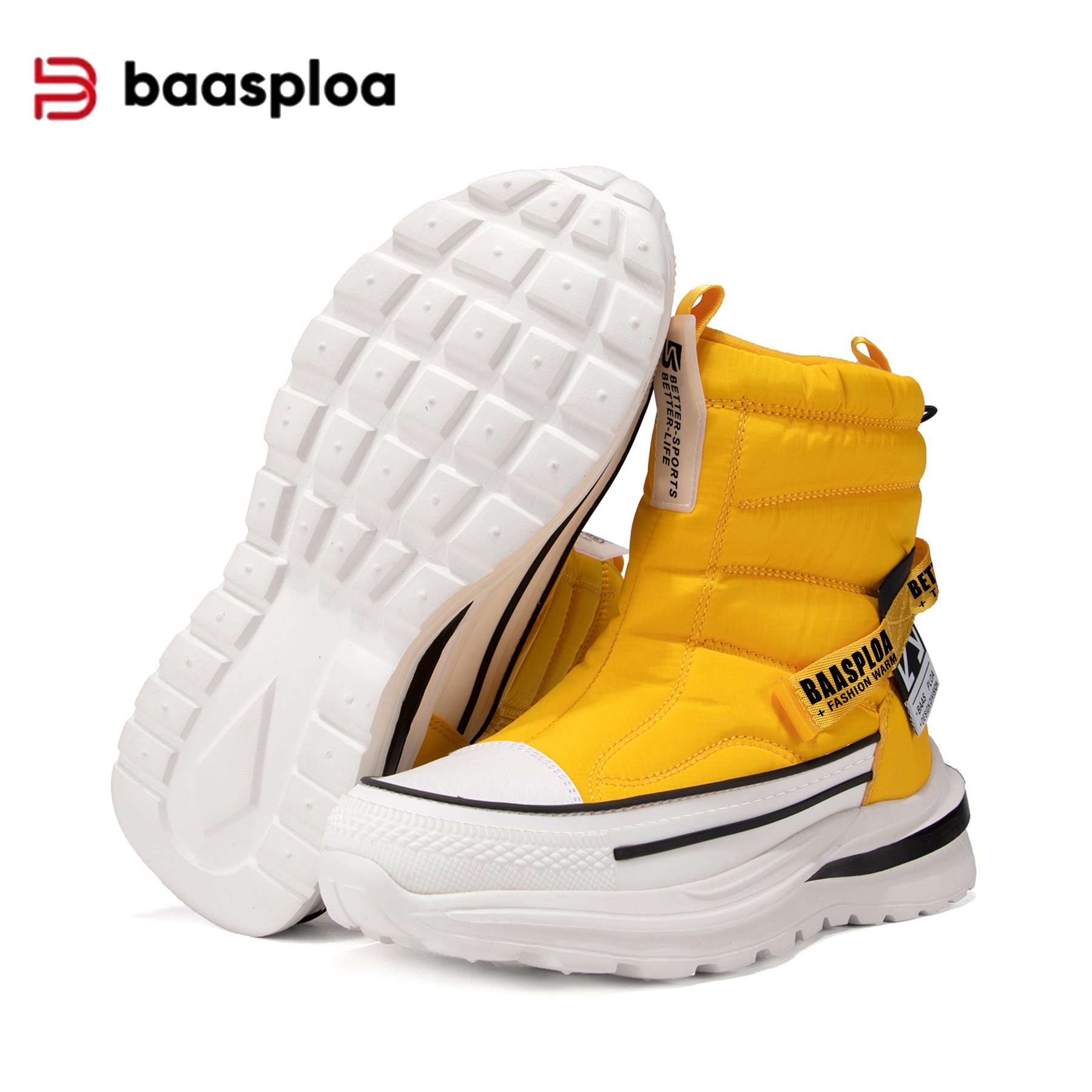 Baasploa Women Winter Plush Warm Snow Boots Comfort Wear-Resistant Ankle Boots for Women High Top Casual Shoes Non-Slip