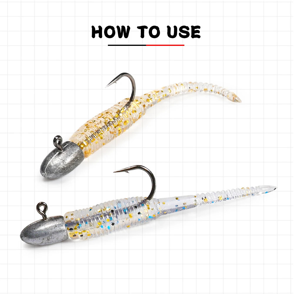 Spinpoler 20pcsbox Ajing Soft Fishing Lure 35cm Rockfish TPR Swimbaits Nightlight Worm Ice Jig Artificial Baits Bass Tackle 250708