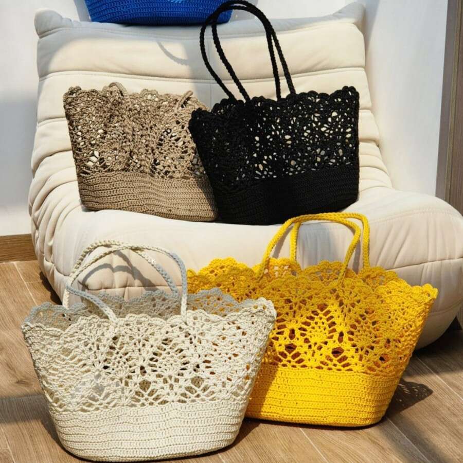 2020 New Lace Shaped Single Shoulder Handheld Women's Shopping Bag Handwoven Basket Summer Versatile