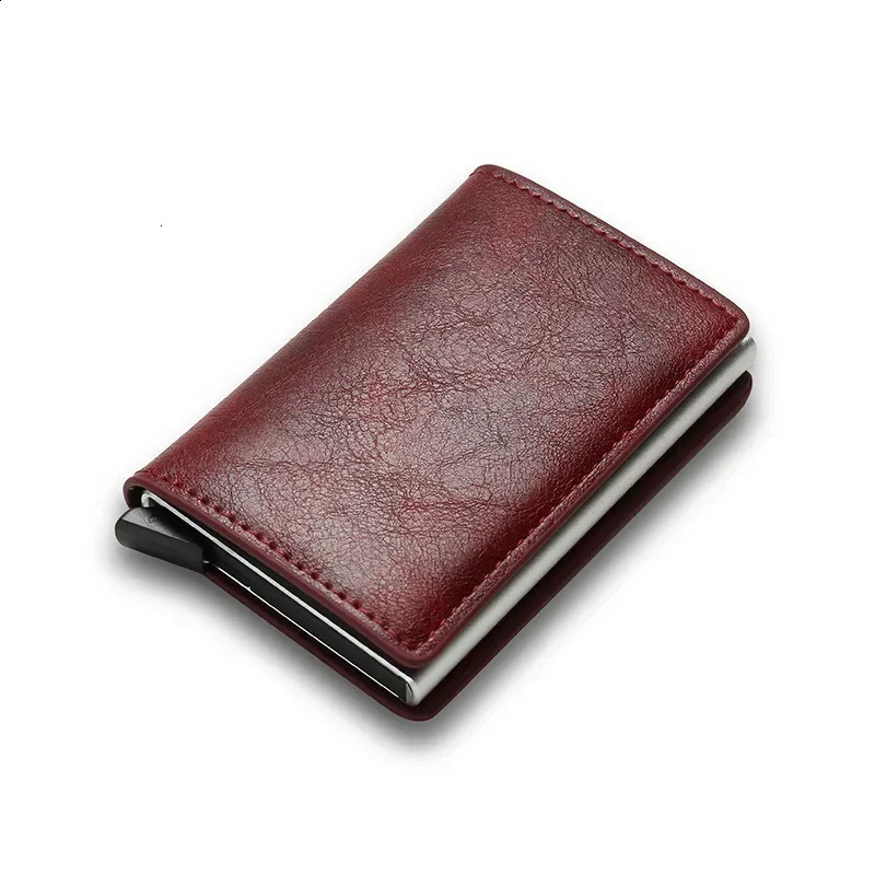 Carbon Fiber Rfid Blocking Protection Men Id Credit Card Holder Wallet Leather Metal Business Bank CreditCard Cardholder Case 240820