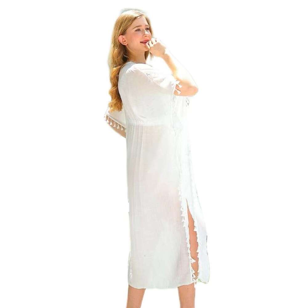 New Summer Fashion Women's Loose Plus Size Sun Protection Comfortable Sweet Style Beach Cover-Up Dress B5