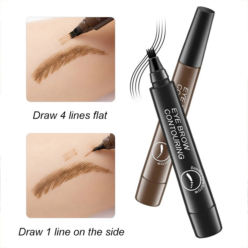 4 Point Eyebrow Pencil 5 Colors Waterproof Liquid Eyebrows Pen Lasting Red Brown Brow Pencil High Quality Eyebrow Makeup Pencil 250712