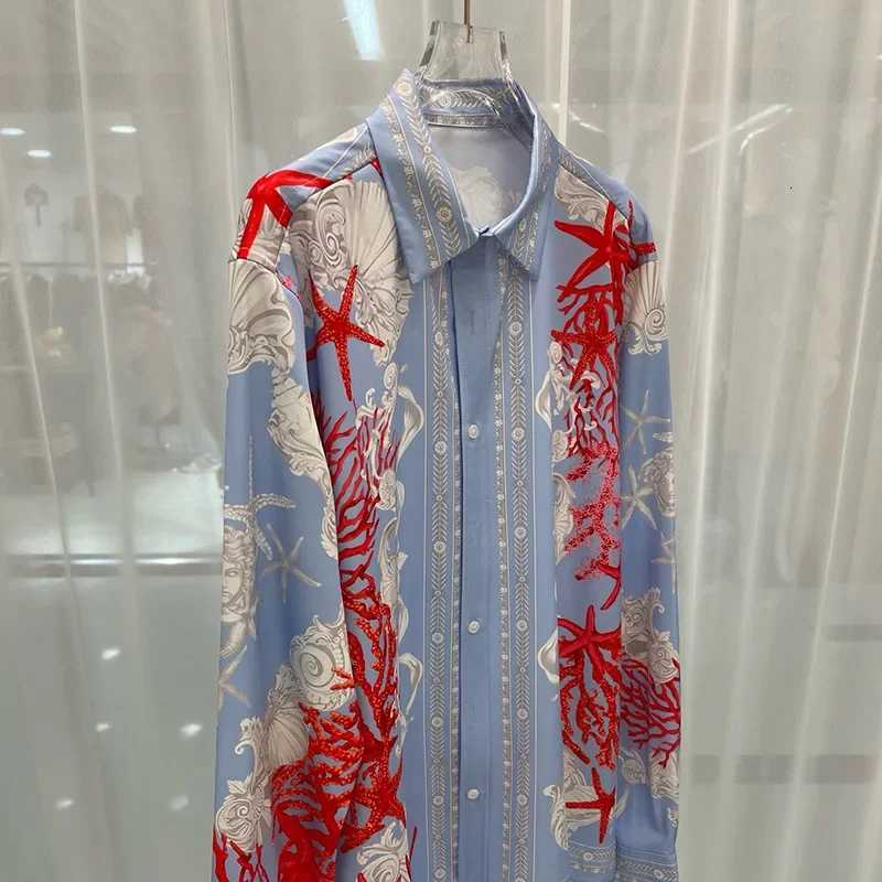 Luxury Shirts Men Clothing Casual Floral Print Court Style Long Sleeve Prom Party Shirts Luxury Mens Social Shirts X250718