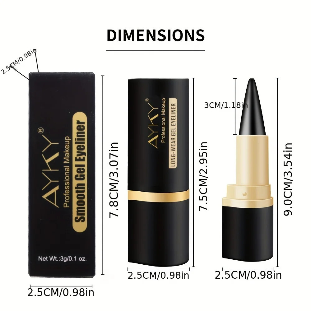 Matte Glitter Waterproof Eyeliner Stick Smudge Proof Black Single Head Solid Eyeliner Balm 250717